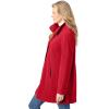 Woman Within Plus Size Fleece Swing Funnel-Neck Coat(Classic Red)