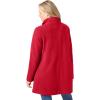 Woman Within Plus Size Fleece Swing Funnel-Neck Coat(Classic Red)