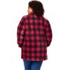 Woman Within Plus Size Hooded Fleece Coat(Black Buffalo Plaid)