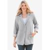 Woman Within Plus Size Knit Blazer Oversized Work & Casual(Heather Grey)