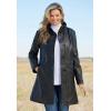 Woman Within Plus Size Leather Swing Coat(Black)