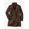 Woman Within Plus Size Leather Swing Coat(Chocolate)