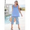 Woman Within Plus Size Linen Capri (Petite Available)(Navy)