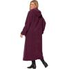Woman Within Plus Size Long Hooded Berber Fleece Coat(Navy)