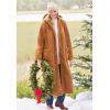 Woman Within Plus Size Long Hooded Berber Fleece Coat(Toffee)