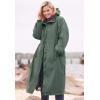 Woman Within Plus Size Long Hooded Taslon Jacket(Black)