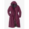 Woman Within Plus Size Long Hooded Taslon Jacket(Pine)