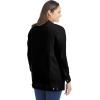 Woman Within Plus Size Long Stretch Denim Jacket Oversized Jean Jacket(Black)