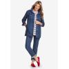 Woman Within Plus Size Long Stretch Denim Jacket Oversized Jean Jacket(Olive Green)