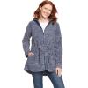 Woman Within Plus Size Microfleece Anorak Jacket Oversized Fleece Zip-Up Jacket(Medium Heather Grey)