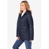 Woman Within Plus Size Packable Puffer Jacket(Evening Blue Ombre)