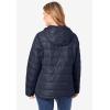 Woman Within Plus Size Packable Puffer Jacket(Evening Blue Ombre)