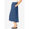 Woman Within Plus Size Petite 7-Day Elastic-Waist All-Cotton Pull-On Denim Jeans Skirt – 12 W, Navy