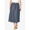 Woman Within Plus Size Petite Drawstring Denim Skirt(White)