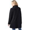 Woman Within Plus Size Petite Fleece Swing Funnel-Neck Coat(Black)