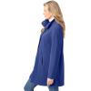 Woman Within Plus Size Petite Fleece Swing Funnel-Neck Coat(Ultra Blue)