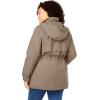 Woman Within Plus Size Petite Fleece-Lined Taslon Anorak(Bark)