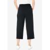Woman Within Plus Size Petite Side-Stripe Cotton French Terry Capri(Black Raspberry Sorbet)