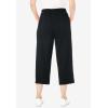 Woman Within Plus Size Petite Side-Stripe Cotton French Terry Capri(Black White)