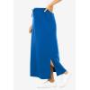 Woman Within Plus Size Petite Sport Knit Side-Slit Skirt(Bright Cobalt)