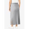 Woman Within Plus Size Petite Sport Knit Side-Slit Skirt(Heather Grey)