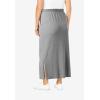 Woman Within Plus Size Petite Sport Knit Side-Slit Skirt(Medium Heather Grey)