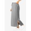 Woman Within Plus Size Petite Sport Knit Side-Slit Skirt(Medium Heather Grey)
