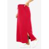 Woman Within Plus Size Petite Sport Knit Side-Slit Skirt(Vivid Red)