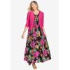 Woman Within Plus Size Pintucked Sleeveless Dress(Black Paisley)
