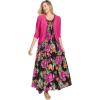 Woman Within Plus Size Pintucked Sleeveless Dress(Black Paisley)