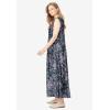 Woman Within Plus Size Pintucked Sleeveless Dress(Evening Blue Poppy Blossom)