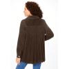 Woman Within Plus Size Pleat-Back Corduroy Jacket Long Oversized Barn Coat(Chocolate)