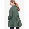 Woman Within Plus Size Pleat-Back Corduroy Jacket Long Oversized Barn Coat(Deep Claret)