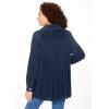 Woman Within Plus Size Pleat-Back Corduroy Jacket Long Oversized Barn Coat(Navy)