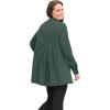 Woman Within Plus Size Pleat-Back Denim Jacket Long Oversized Jean Coat(Deep Claret)