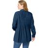 Woman Within Plus Size Pleat-Back Denim Jacket Long Oversized Jean Coat(Medium Stonewash)