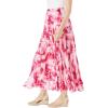 Woman Within Plus Size Pull-On Elastic Waist Crinkle Printed Skirt(Black Multi Tropicana)