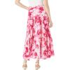 Woman Within Plus Size Pull-On Elastic Waist Crinkle Printed Skirt(Black Multi Tropicana)