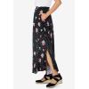 Woman Within Plus Size Pull-On Elastic Waist Soft Maxi Skirt(Black)