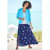 Woman Within Plus Size Pull-On Elastic Waist Soft Maxi Skirt(Navy Blossom)