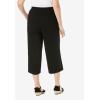 Woman Within Plus Size Pull-On Elastic-Waist Soft Capri(Navy Batik Stripe)