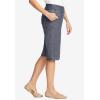 Woman Within Plus Size Pull-On Elastic-Waist Stretch Denim Jeans Shorts(Stonewash Sanded)