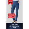 Woman Within Plus Size Pull-On Elastic-Waist Stretch Denim Skirt(Black)