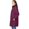 Woman Within Plus Size Reversible Quilted Barn Jacket(Deep Claret Black Prairie Floral)