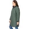 Woman Within Plus Size Reversible Quilted Barn Jacket(Pine Black Prairie Floral)