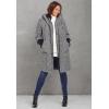 Woman Within Plus Size Rib-Knit Trim Wool Blend Coat(Black Herringbone)