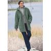 Woman Within Plus Size Short Hooded Berber Fleece Jacket(Black)