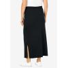 Woman Within Plus Size Sport Knit Side-Slit Skirt(Black)