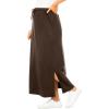 Woman Within Plus Size Sport Knit Side-Slit Skirt(Chocolate)
