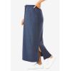 Woman Within Plus Size Sport Knit Side-Slit Skirt(Heather Navy)